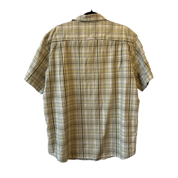 Exofficio Short Sleeve Zip Pocket Plaid Snap Button Shirt Men's  XXL Outdoor - Picture 2 of 10